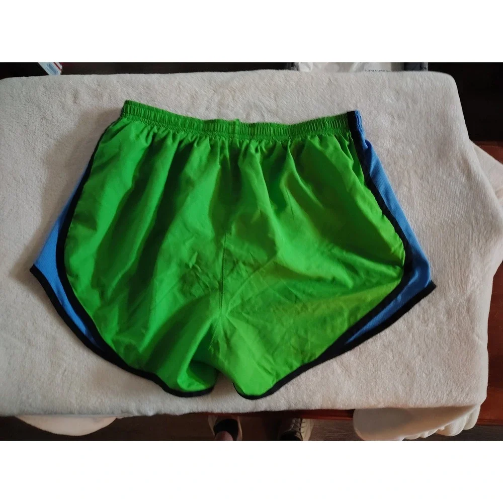 Nike Dri-FIT Tempo Running Shorts Womens Small Green‎ Blue Athletic Gym Training